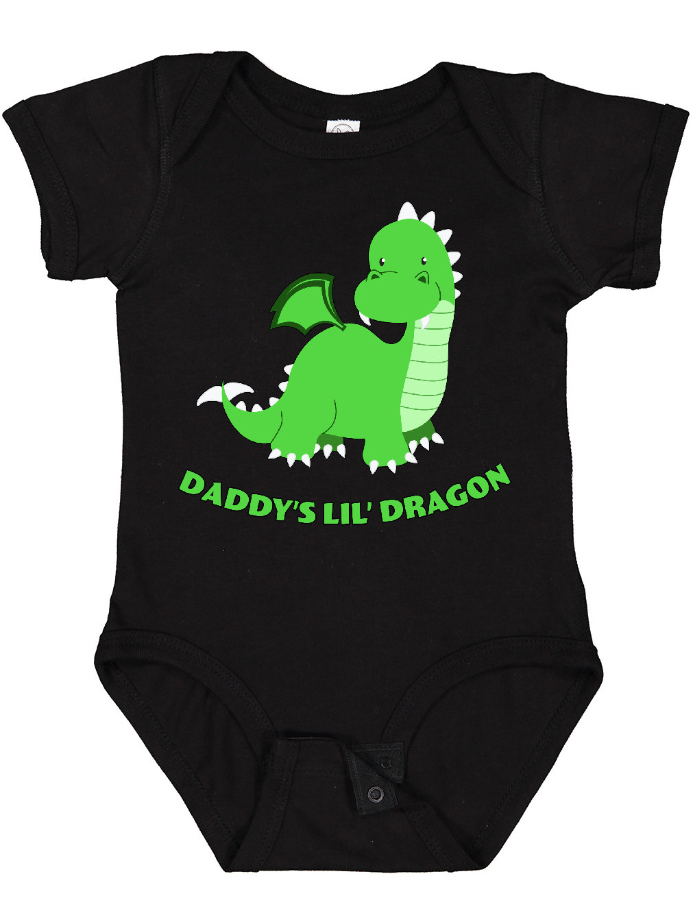 Inktastic Daddy's Lil' Dragon Cute Green Dragon Boys or Girls Baby Bodysuit